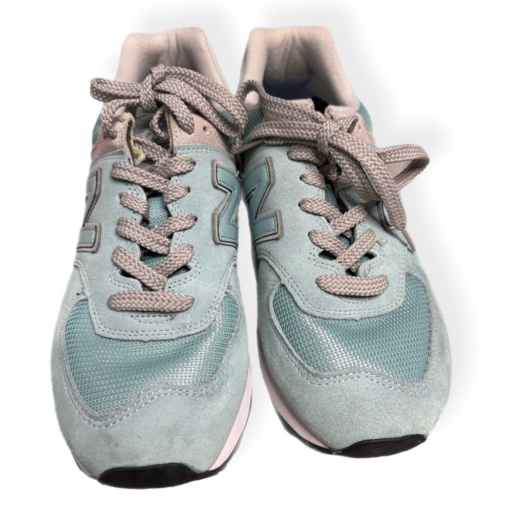 New Balance 574 Classic Sneakers - Teal Mint Green & Grey - Size 9.5 - Picture 6 of 6